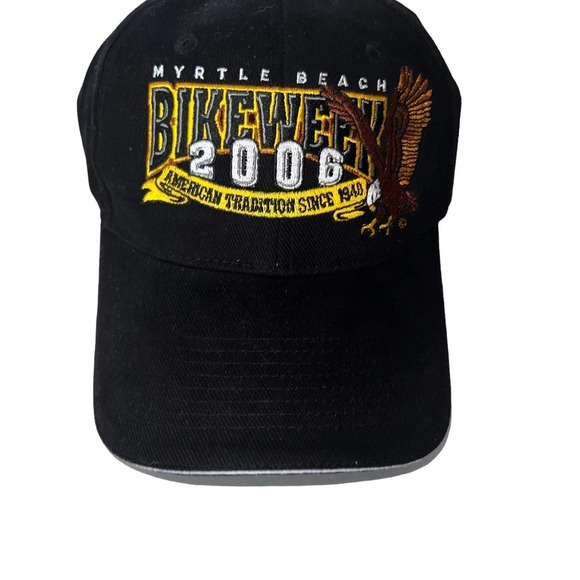 Bike Week 2006 Myrtle Beach Black Self Fastening Trucker Cap NWOT - Picture 4 of 10